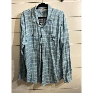 Carbon 2 Cobalt Shirt Mens Large Tall Blue Sea Change Chambray Button Up Preppy